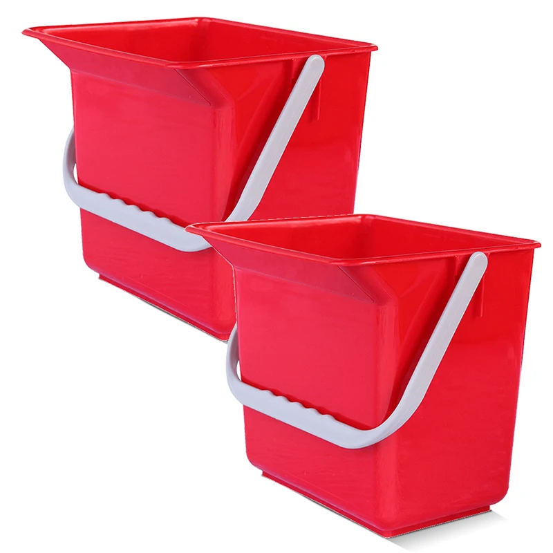Plastic Floor Cleaning Microfiber Flat Mop Bucket with Snap Window cleaning bucket