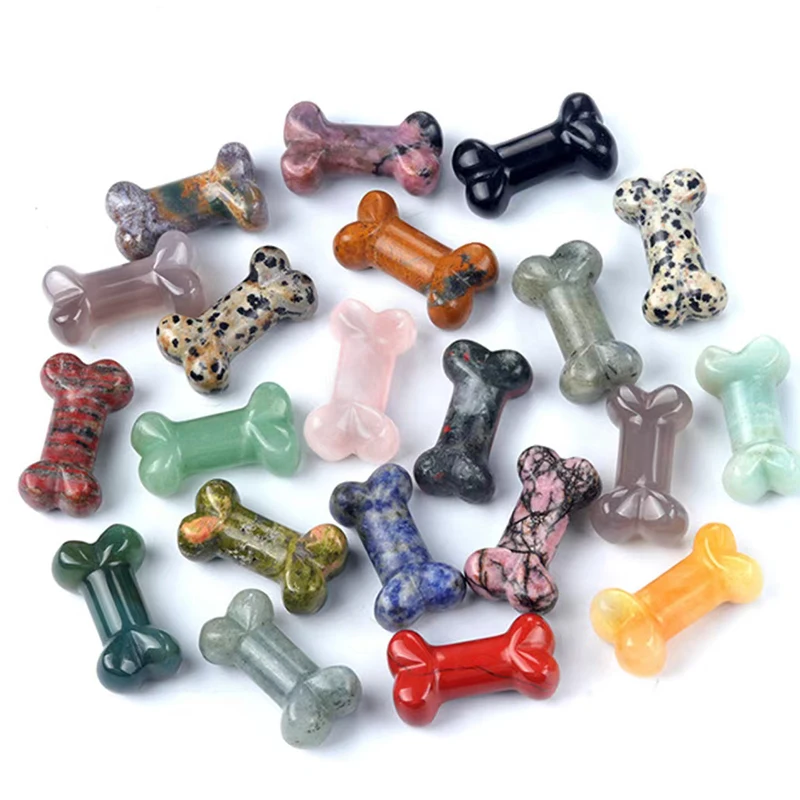 Wholesale hot sale natural stone carved crystal bones mini crystal bone for energy ornament decoration pendant