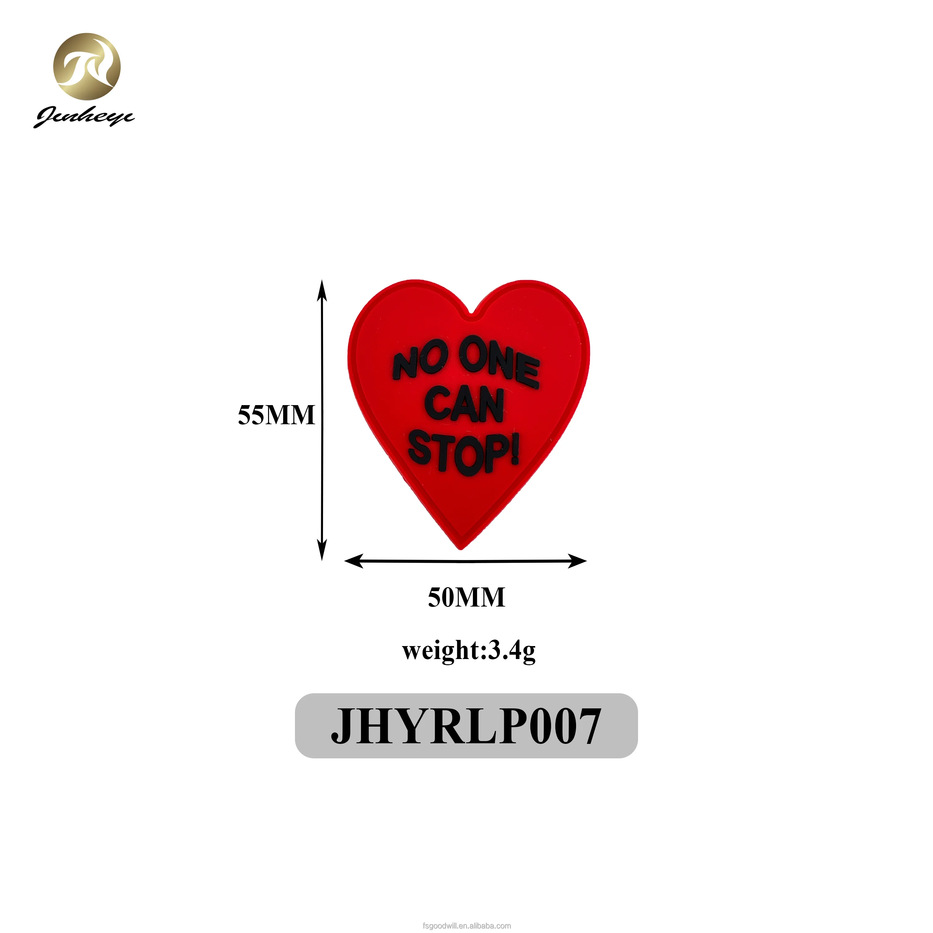 Custom Heart Shape G Embossed Logo Rubber Patches  for clothing, caps ,hats