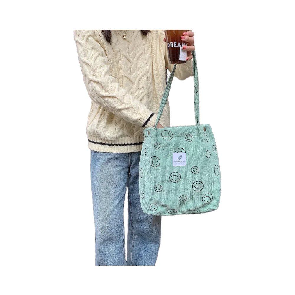 Personalized Teacher Grandma Canvas Tote Bags Cheap Embroidered Blank Corduroy Totes Interior Pockets Custom Gift Bags