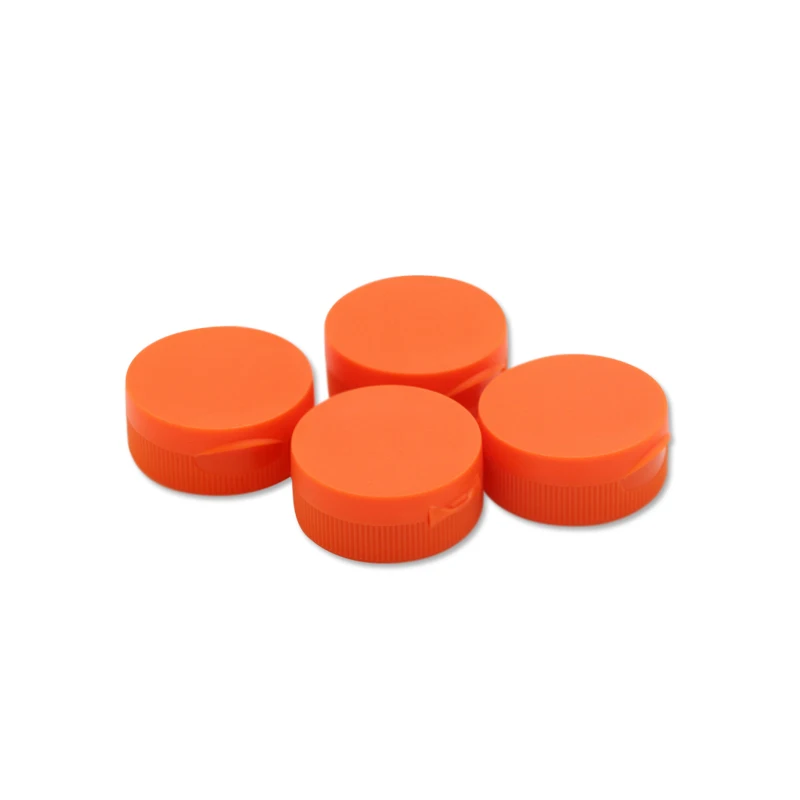 best selling 37/410 orange screw cap plastic lids 37mm Cosmetic packaging plastic flip top cap manufacture