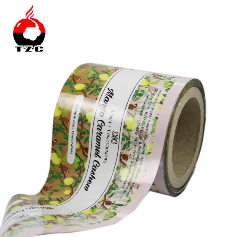 
plastic Aluminium foil sachet roll film wrapping paper poly film roll with full printed 