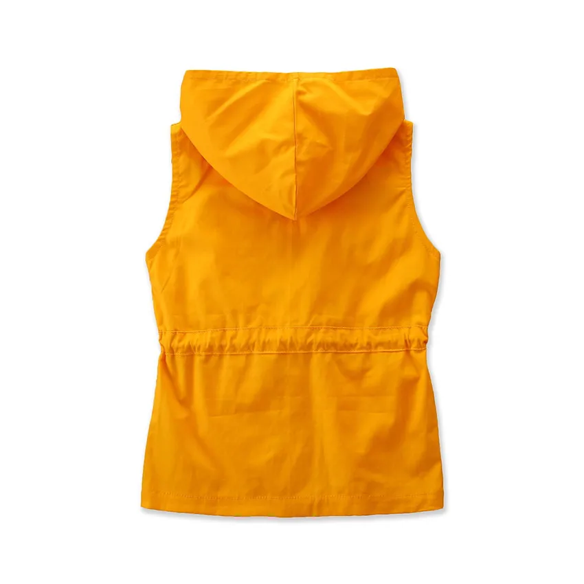 Осенний Лидер продаж, детский жилет, куртка без рукавов с капюшоном в японском и корейском стиле для девочек, Трендовое пальто