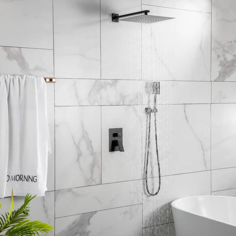 high quality black color bathroom shower faucet set