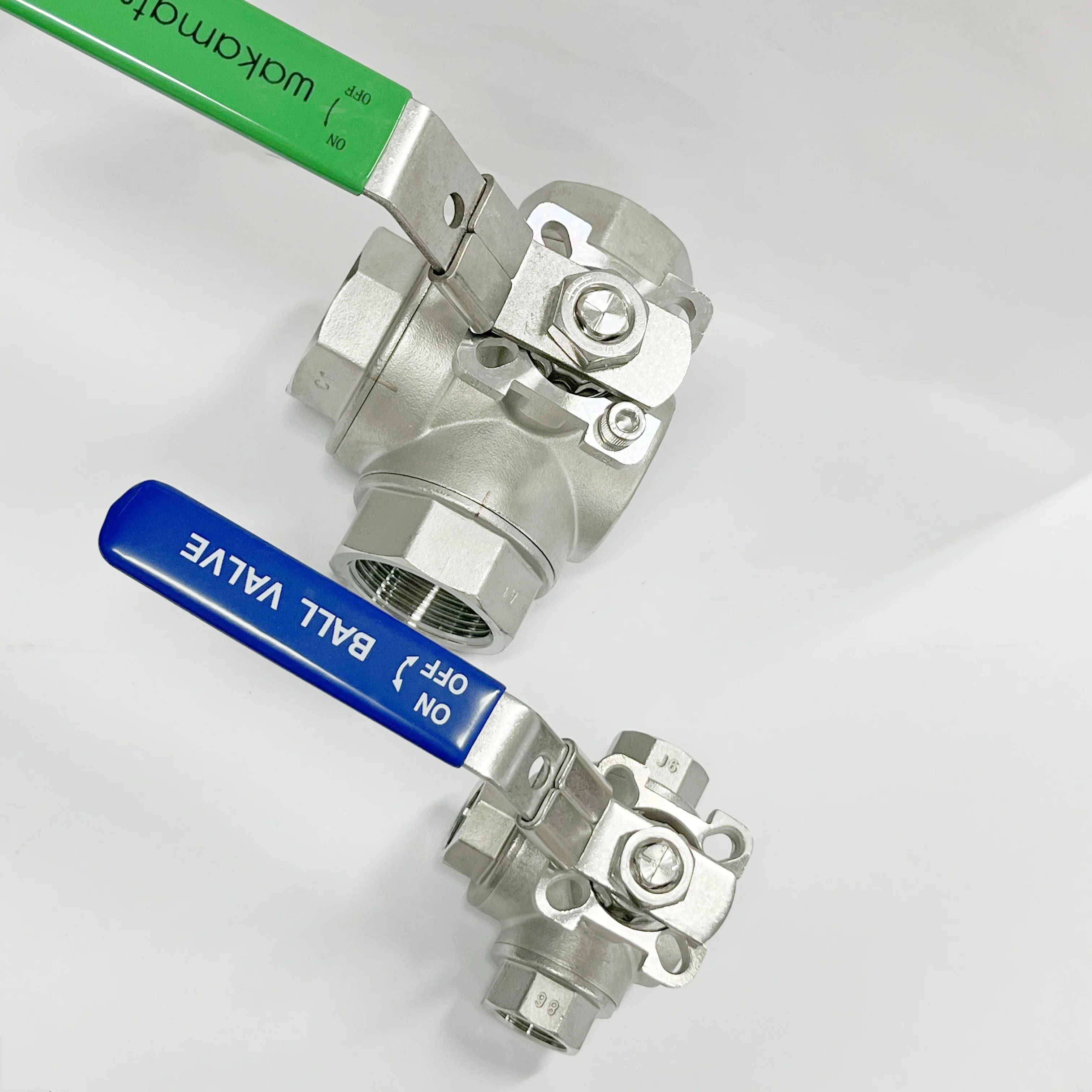 WAMAKASTU OEM 1/4 Water Steam Air Oil Gas stainless steel 1inch Female male threaded 3 way Manual ball valve long handle