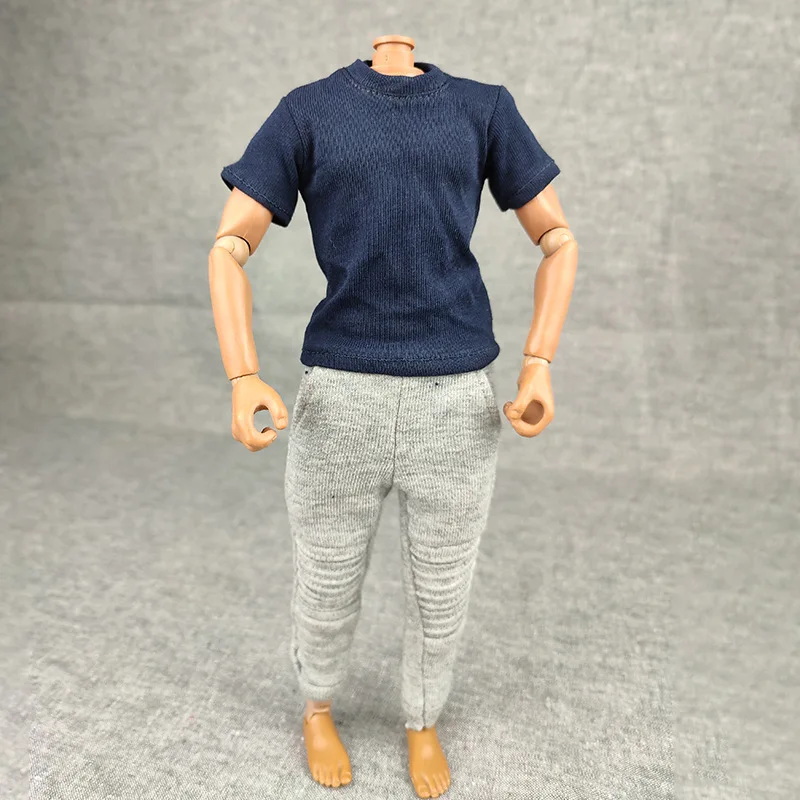 (fit size + over size)fashionable 30 cm 12 inch 1/6 male doll clothes pure color plain T-shirt clothes for 1/6 scale male dolls