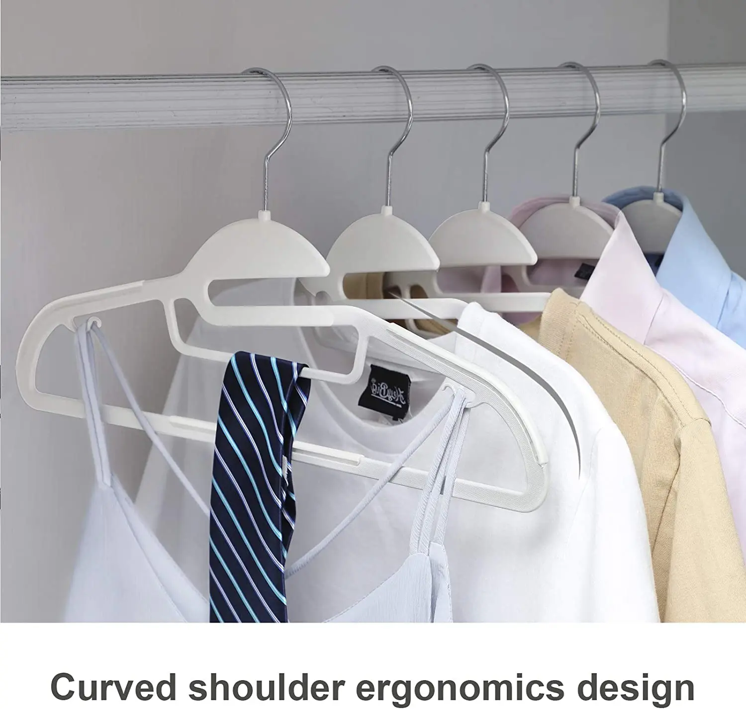Stylish Black plastic hanger with grip antislip durable ABS plastic sustainable hanger for cloths