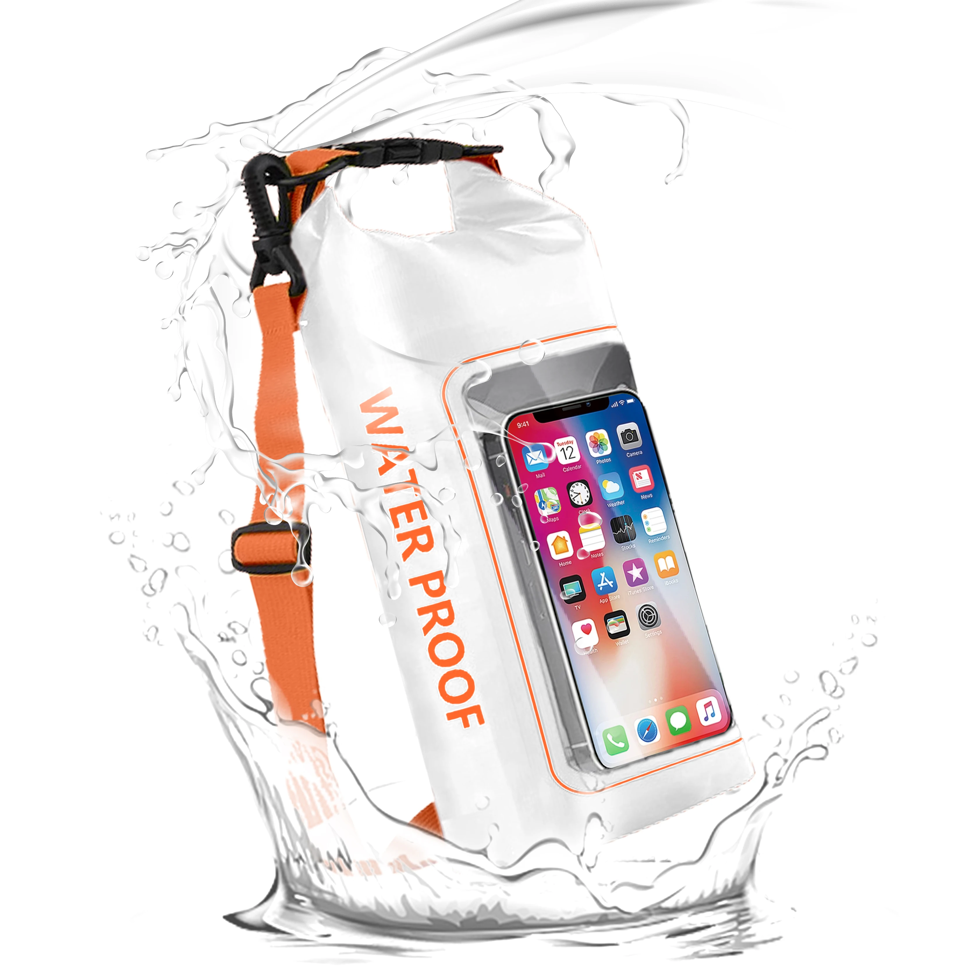 Wholesale Foldable Waterproof Dry Bag Waterproof Phone Pouch With Transparent Window In Front For Outdoor Activities