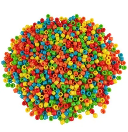 Big Value  Pony Beads - Plastic - Opaque Neon Colors - 9mm - 1000 pc