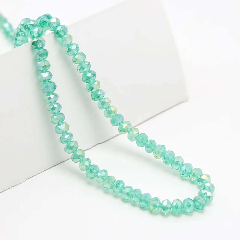 Bestone Wholesale Loose Glass Beads Bracelet Making Faceted Rondelle Glass Beads Crystal Glass Beads