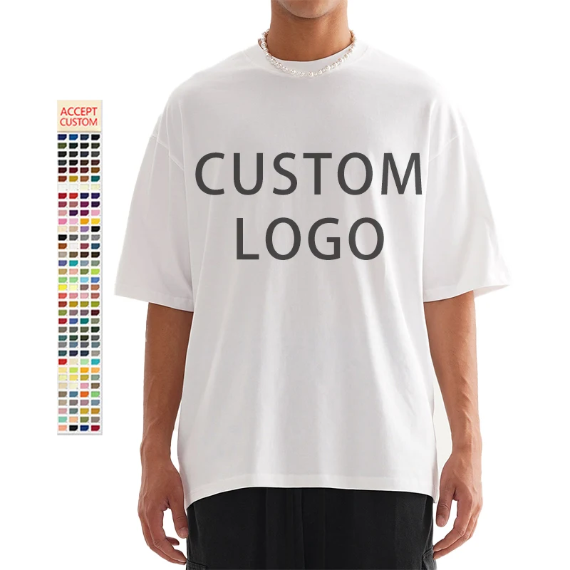 High quality blank 100% cotton streetwear tshirt oversized drop shoulder t-shirt heavy weight custom t shirt for men
