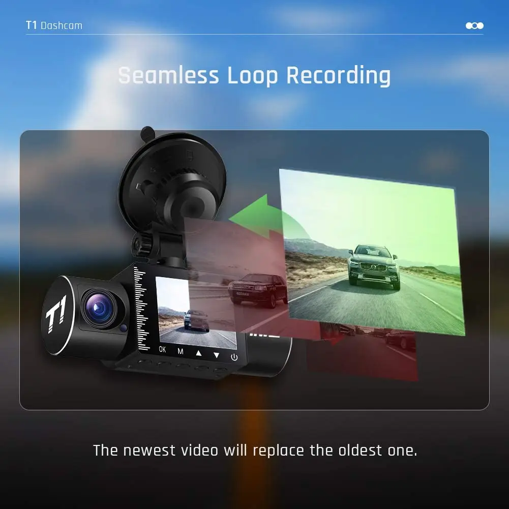 3-Channel 1080P Dashcam with IR Night Vision Front Rear Inside 170 Wide Angles HDR Dash Camera Video Recorder Black Boxfor Cars