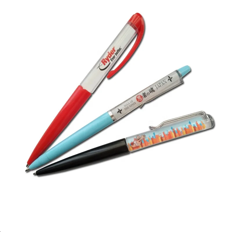Creative Liquid 2D 3D floater floating ball pen with custom logo print