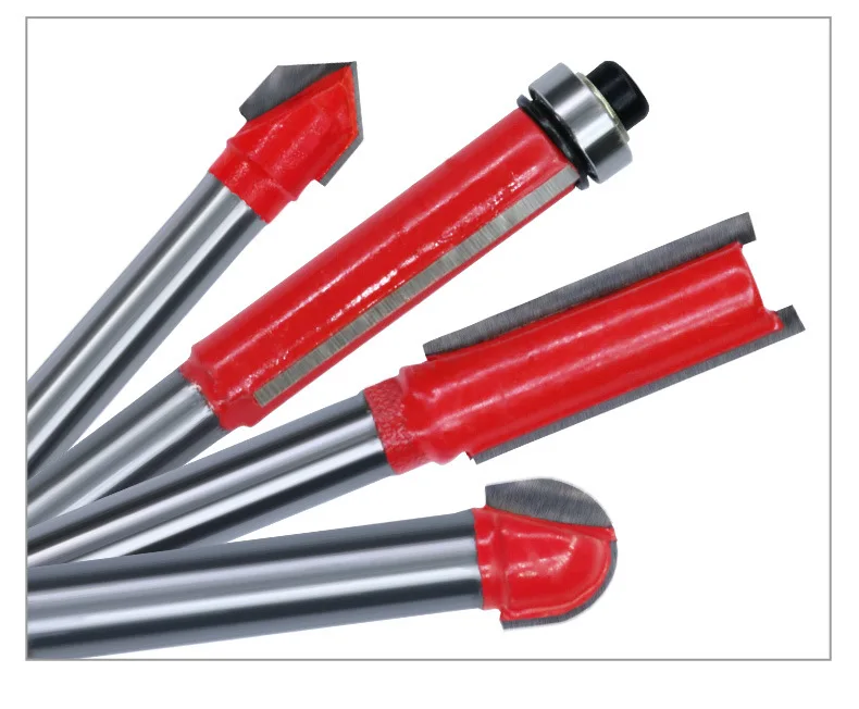 Qiye 1/4' 5/16' 3/8' 1/2' Inch Shank carbide wooded cutters cnc router bits for wood lathe turning tools