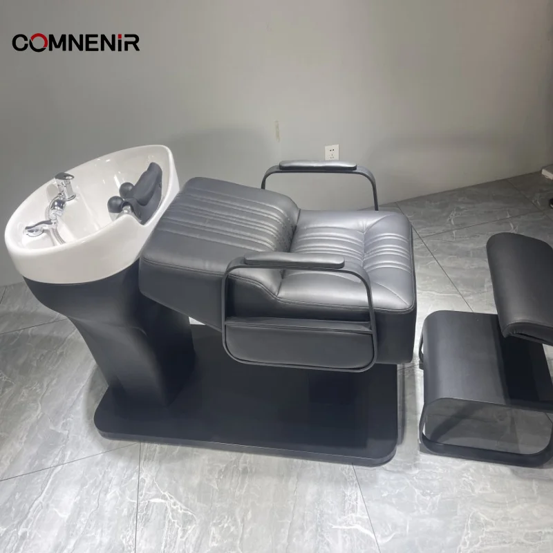 Synthetic Leather Headspa Shampoo Bed with Salon Sink Comt Style Therapy Chair  Workshop Use