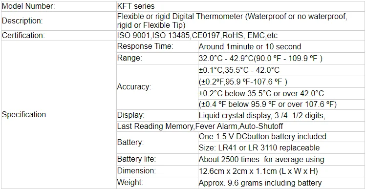 COCET KFT-04 LCD Backlight Oral Rectal Armpit 3 In One Baby Thermometer Medical Fever Digital Thermometer