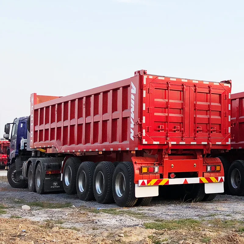 Transport Dump Semi Trailer Tipper Semitrailer Steel Panda Truck Trailers Semi-trailer Sand Stone for Sale Hydraulic 60 Ton