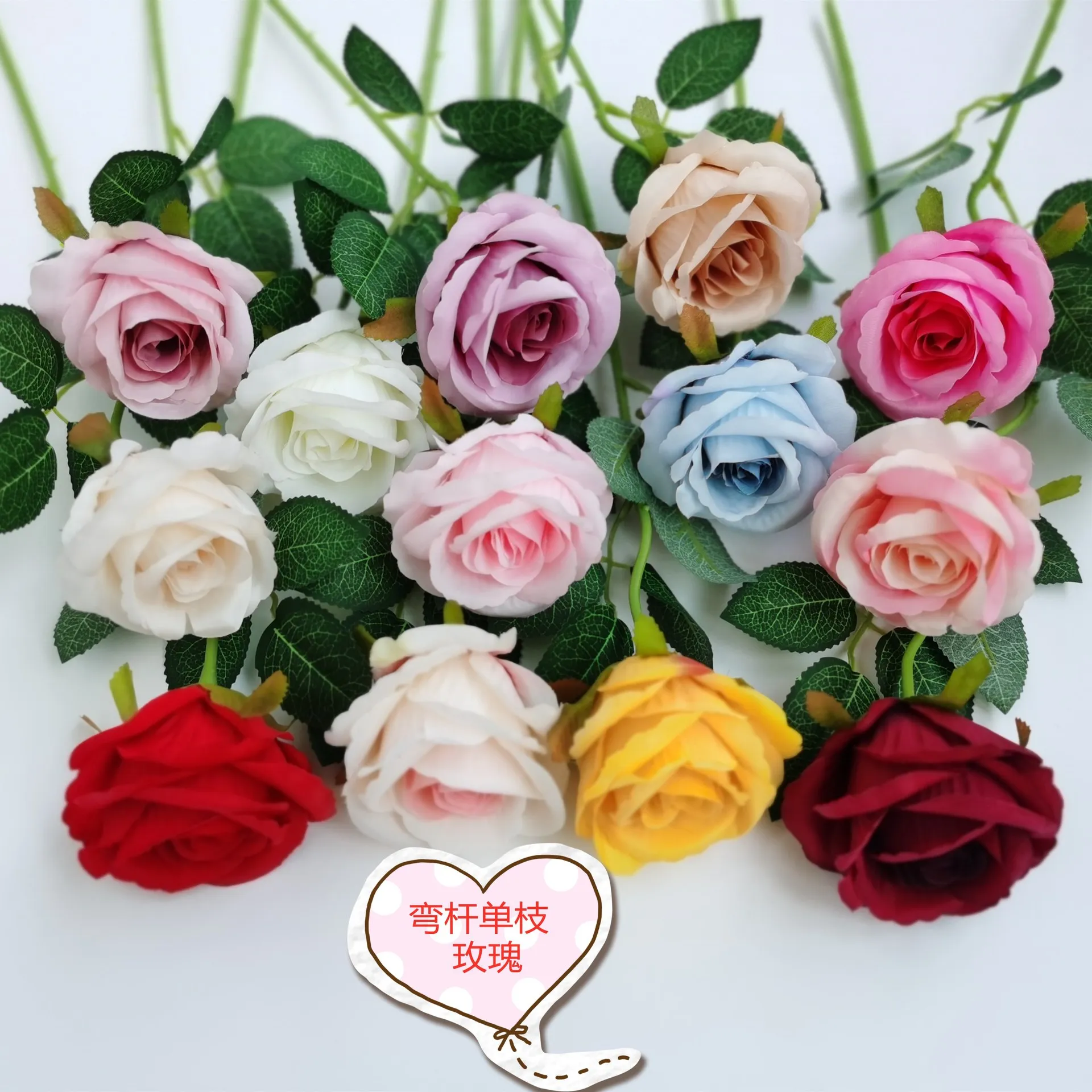 high quality wholesale Artificial flower single velvet roses flower red white real touch roses artificial roses