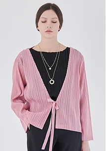 Женская плиссированная куртка, стильная тонкая куртка с длинным рукавом и V-образным вырезом, 2020