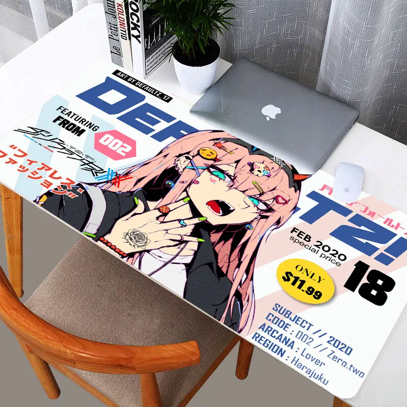 Zero Two Darling Computer Mouse Mat Anti-slip Anime Cartoon Gamer Laptop Mice Pad Mouse Mat MousePad Desktop manga Mouse Pad