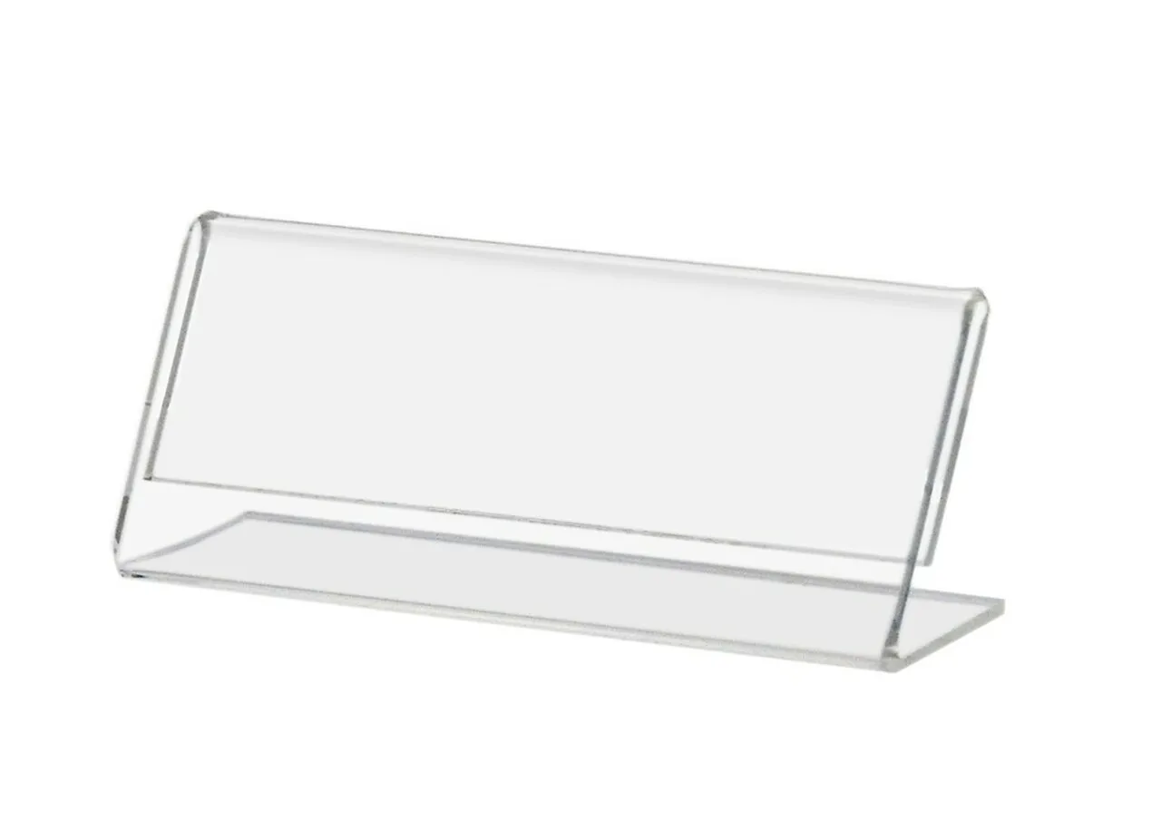 Personalized Countertop Lucite label holders Clear Acrylic Price Tag Name Plate display Holder