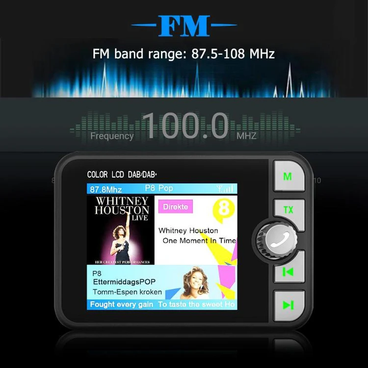 Автомобильный комплект «свободные руки» музыкальный FM-трансмиттер с Bluetooth автомобильный DAB радиоприемник plus тюнер + цифровое радио цветным экраном 2 4