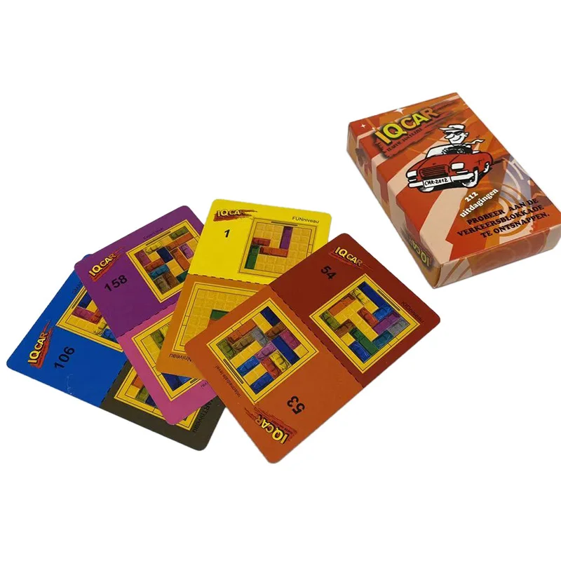 Customized printing CMYK colorful IQ card playing game paper cards design traffic game card for kids