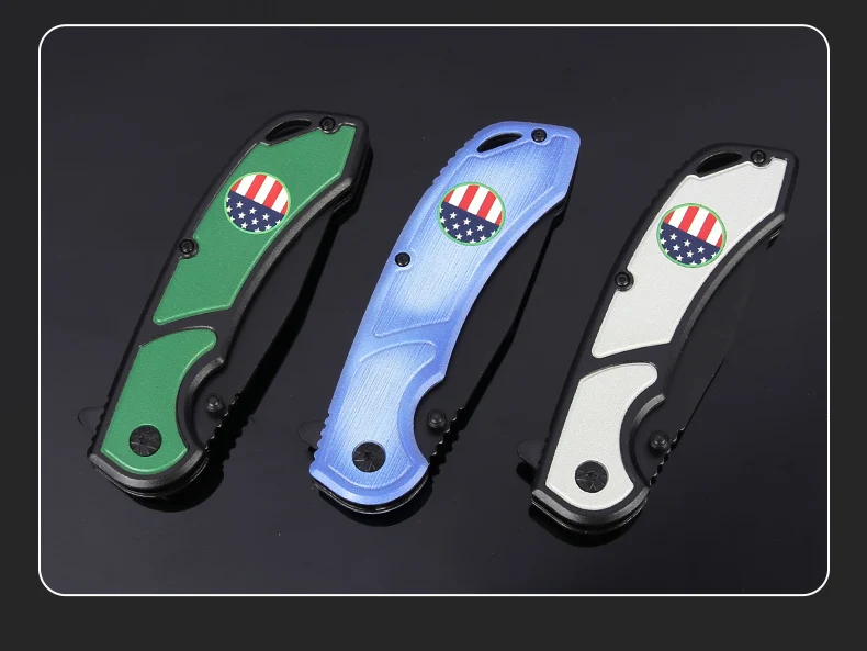 Factory Wholesale Custom Stainless Steel Tactical Knives TPR handle Outdoor Survival Camping Folding Knife