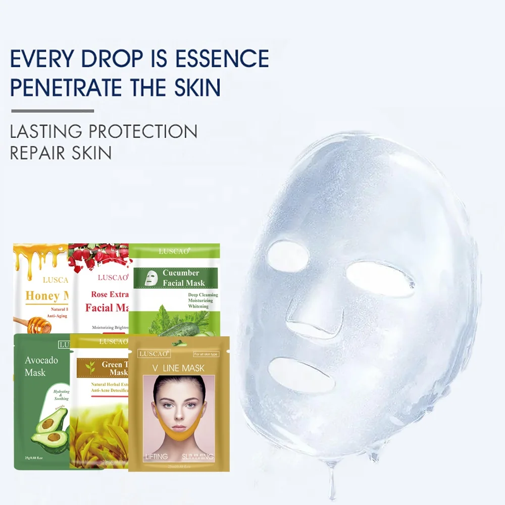 Natural Organic Face Masks Private Label OEM Moisturizing Slimming Sheet Facial Mask