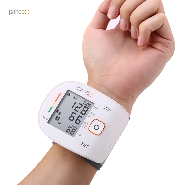 Pangao Factory CE Approved BP Machine Medical Hematomanometer Wrist Digital Blood Pressure Monitor Gauge