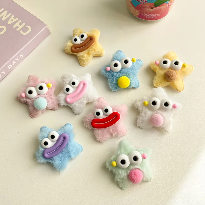 Cute Sausage Mouth Plush Star Hair Clip Funny Creative Pentagram Headpiece for Kids And teens