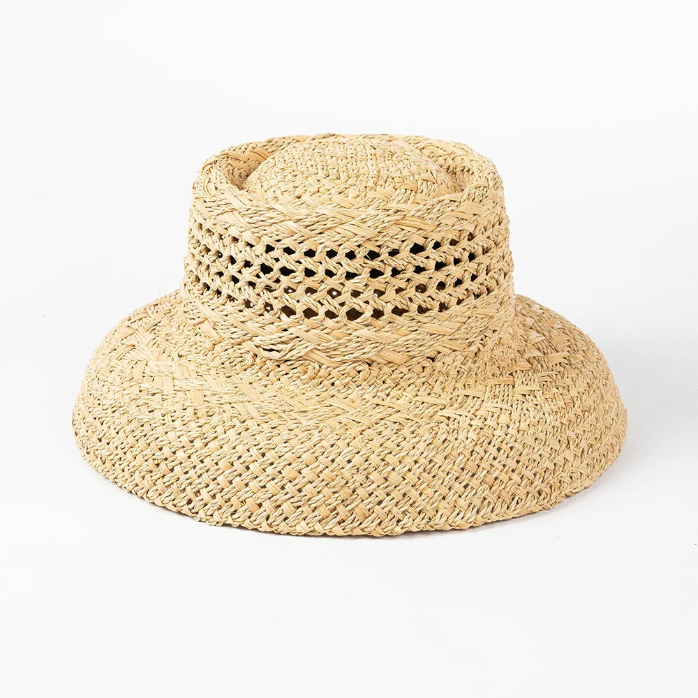 2024 New Arrival Raffia Straw Hat Summer Fashion Women Cloche Hat Ladies Hollow Out Design Beach Sun Hat