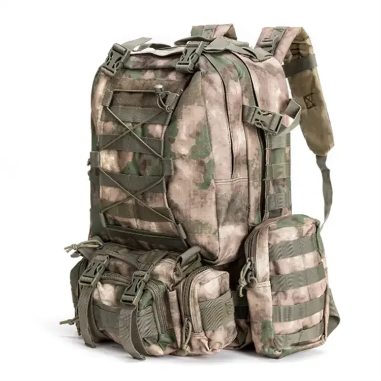 Large Tactical Molle Backpack with Detachable Pouches Camo Multifunction Outdoor Trekking Hiking Hunting Backpack