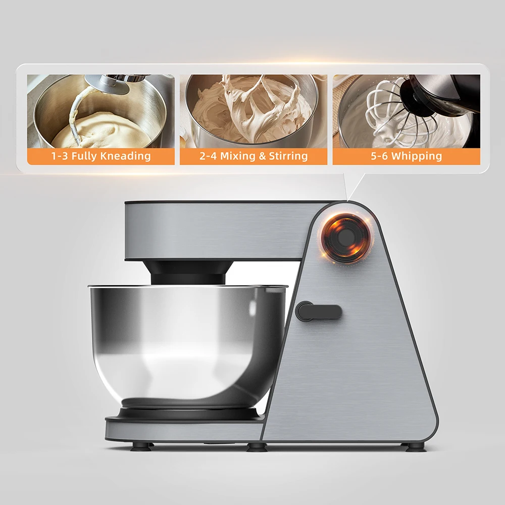 Electric Electric Dough Stand Mixer Tilt-Head Food Mixer, Kitchen Electric Mixer with Dough Hook, Wire Whip & Beater