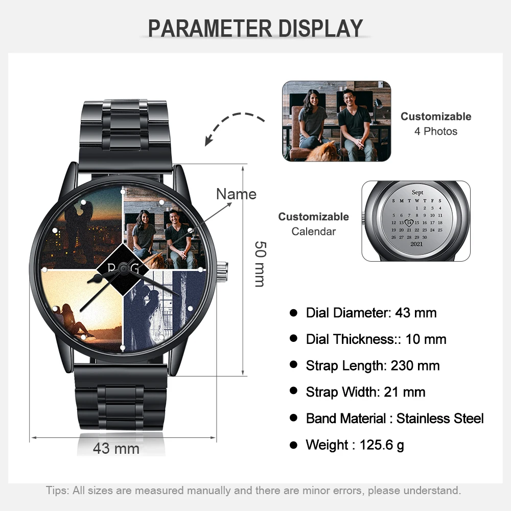 Dropship Product Custom 4 Photo Watch Stainless Steel Watches For Man Gift