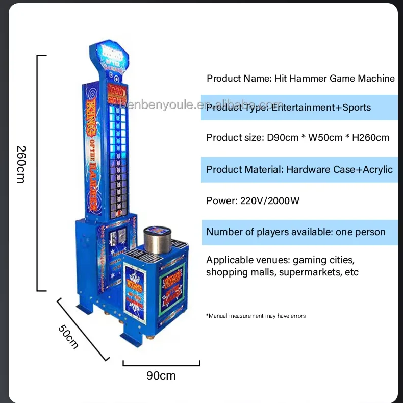 2024 Hot Quality King Hammer Coin-Operated Boxing Arcade Game Machine for Sale
