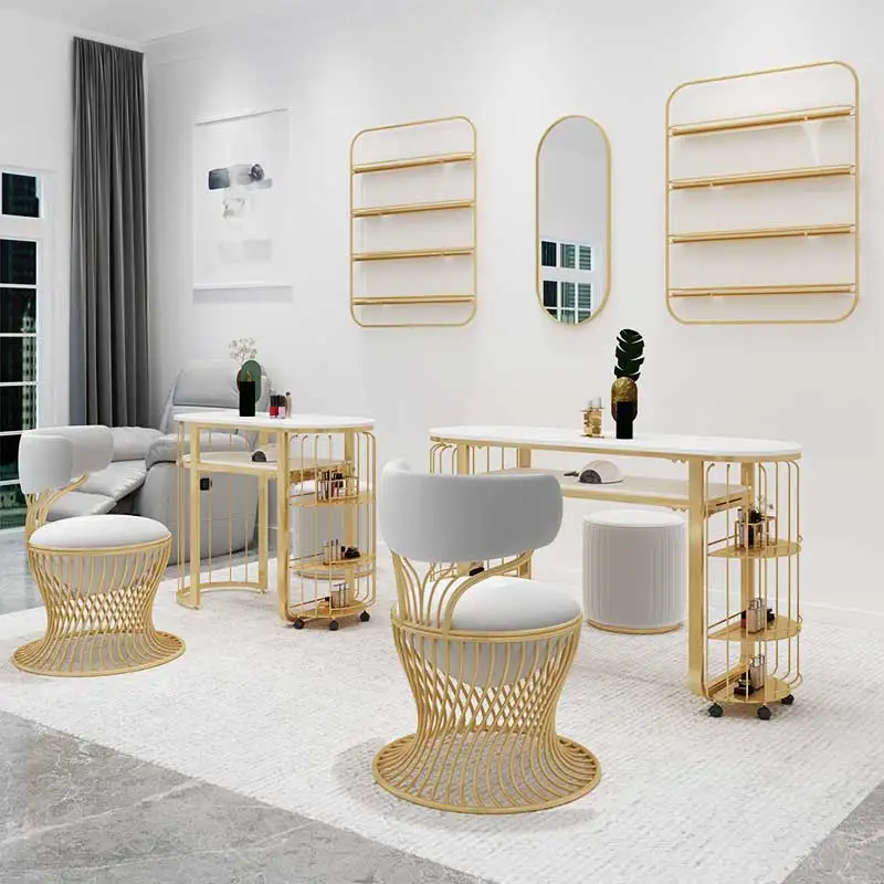
Nordic luxury simple manicure shop dedicated multi-functional marble desktop manicure table 