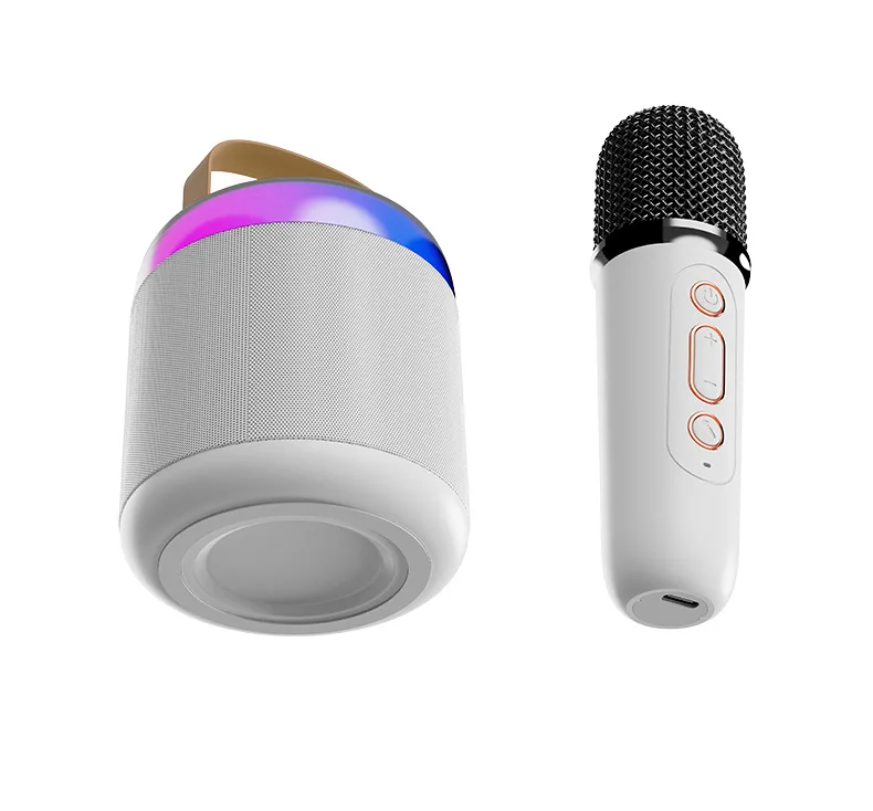 RGB Party Speaker Portable Karaoke 2 Microphone Mini Wireless Bluetooths 5.3 Speaker