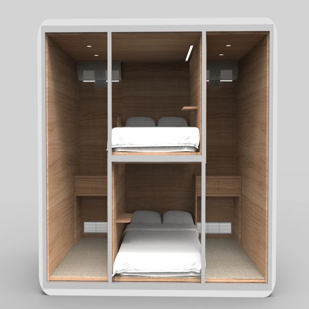 WIMI Wooden Soundproof Sleeping Bed Capsule Sleeping Pod Hotel Capsule Bed Bedroom Set Hotel Box