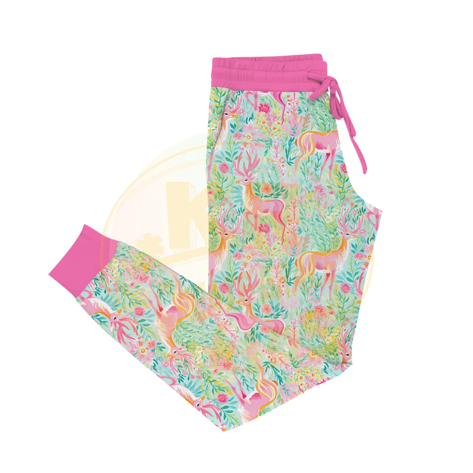 Suitable Custom Moms Christmas Cartoon Printing Mother 95% Bamboo Soft Mommy Joggers Mom Pants