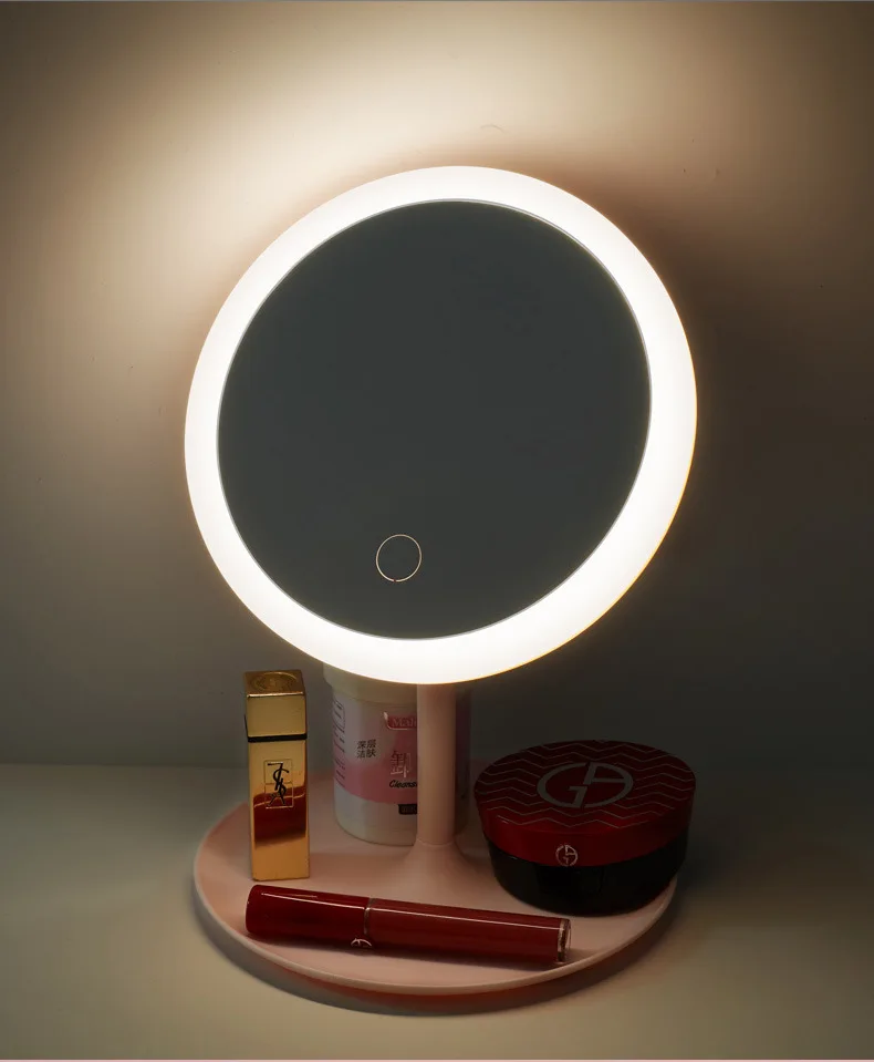 Wholesale Cosmetic Mirror Desktop LED Makeup Mirror for Travel Use vanity table with led light makeup mirror with led lig