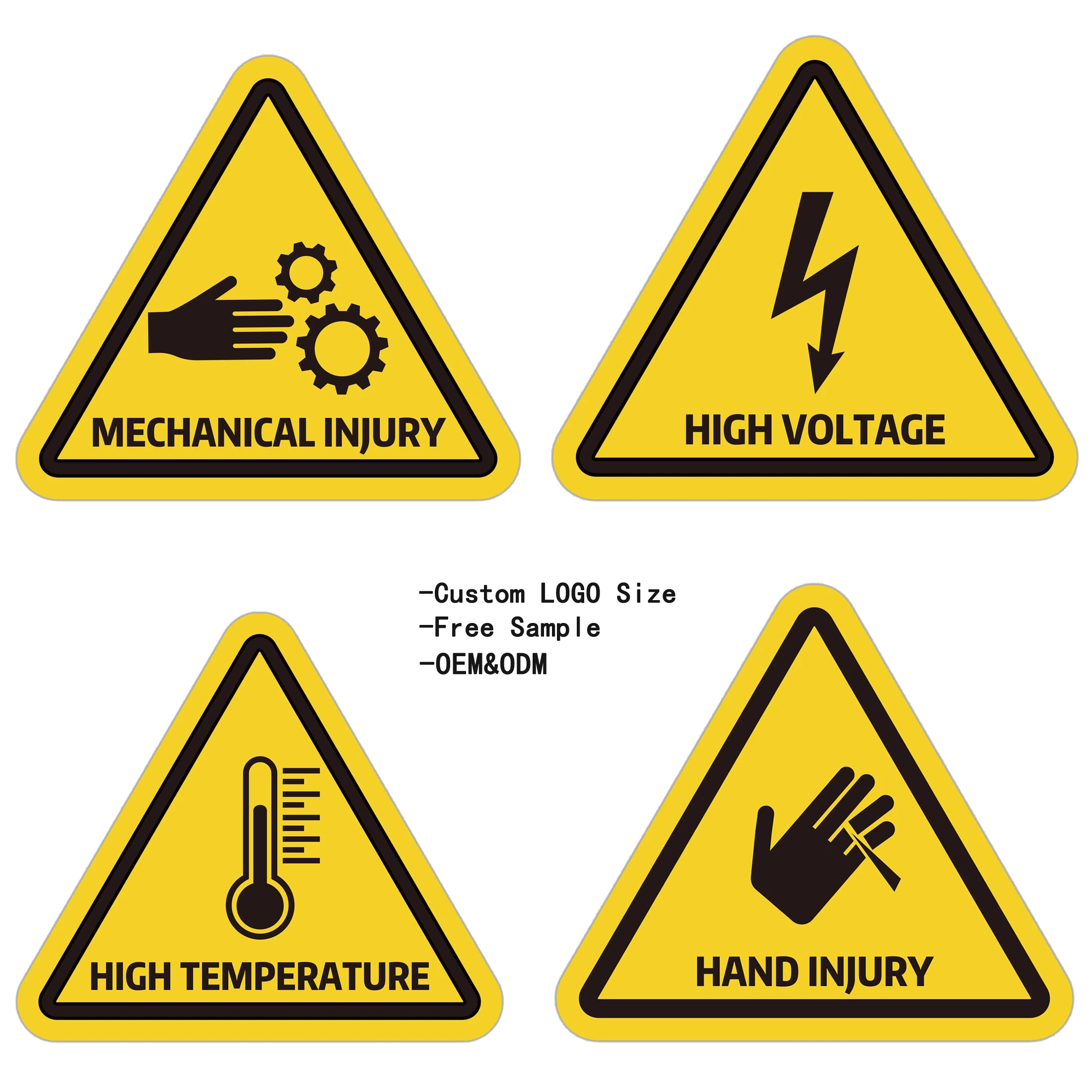Hot sell High Voltage ISO Safety Label Sign Stickers Decals for Windows Car Boxes Containers Equipments Indoor and Outdoor Use