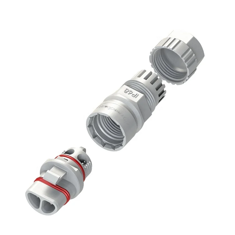 Lockable Quick Coupling Connectors 2 Core Male Cable End For Grow Lighting
