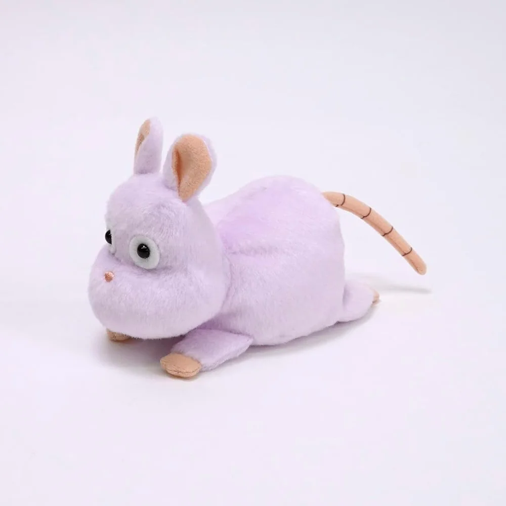 Light Purple Plump Body Adorable Lying Boh Mouse Beanbag Gifts with Striped Long Tail 5 Inch Decorative Small Mouse Plush Toy