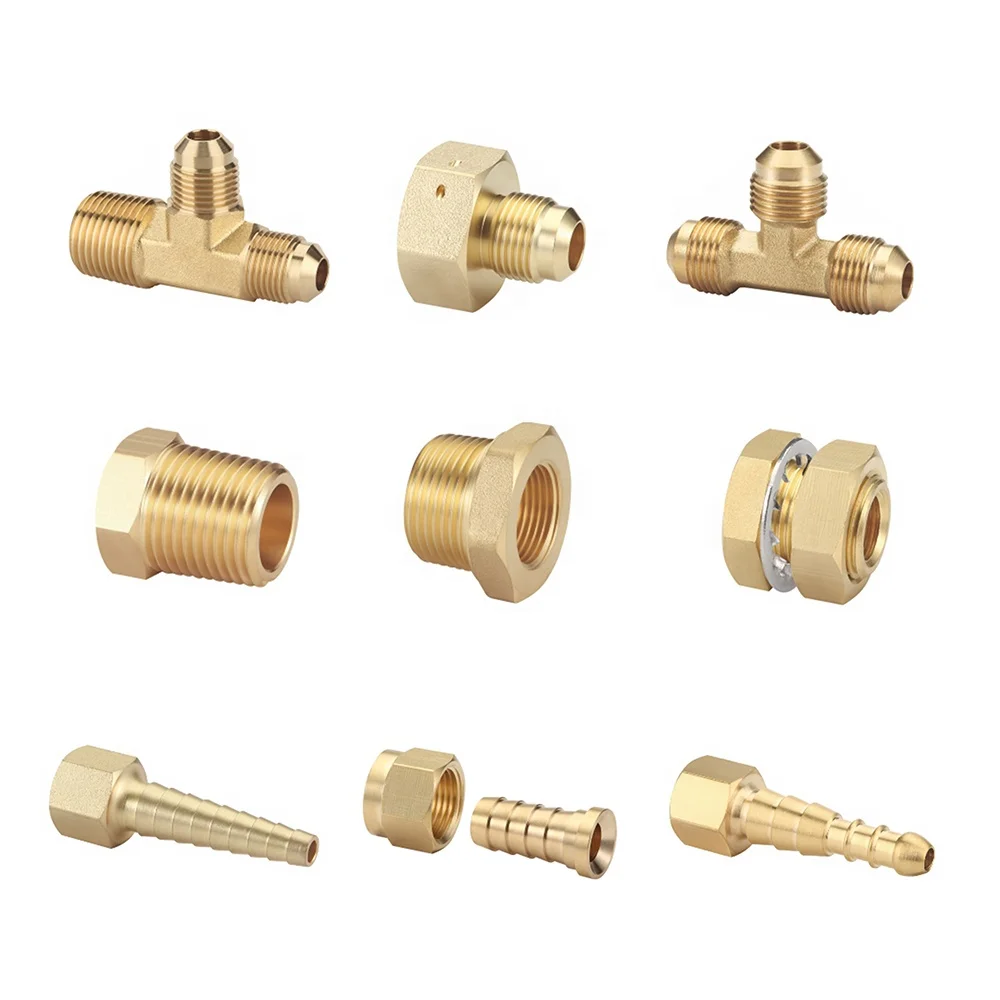 Lanlang Equal Reducer Female Male Brass Thread Fittings Water Plumbing Pipe Socket Elbow Tee Nipple Bushing Plug Brass Fittings