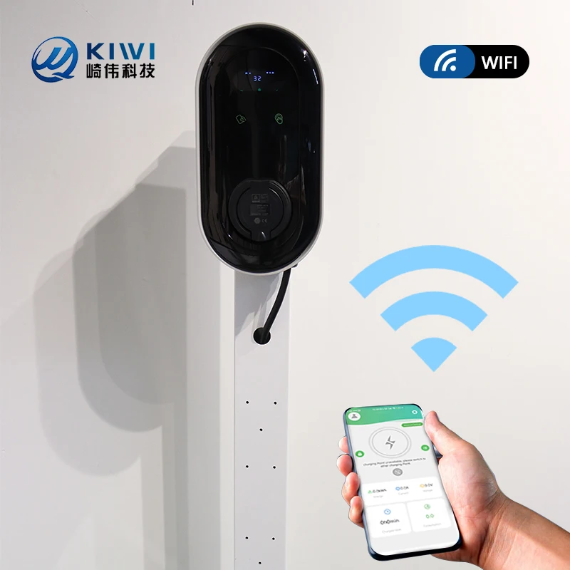 Home 220V 32A 7kW 22kW Wall Mounted AC EV Charger Station Wallbox Charging for Electric Vehicle Car