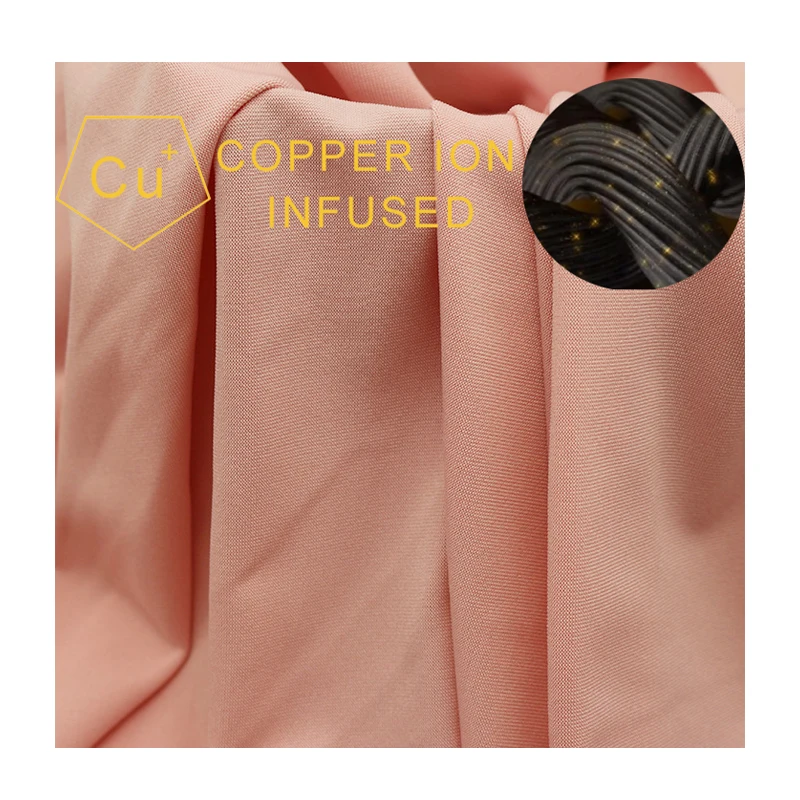 Copper Ion Infused Fabric Copper Antibacterial Fabric Polyester and Spandex Copper ion Anti Bacterial Antimicrobial  Fabric