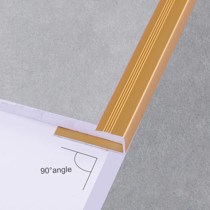 Foshan FSF Laminate Floor Easy Installation Application Aluminum Metal Strips Ceramic Tile Stair Nosing Trim