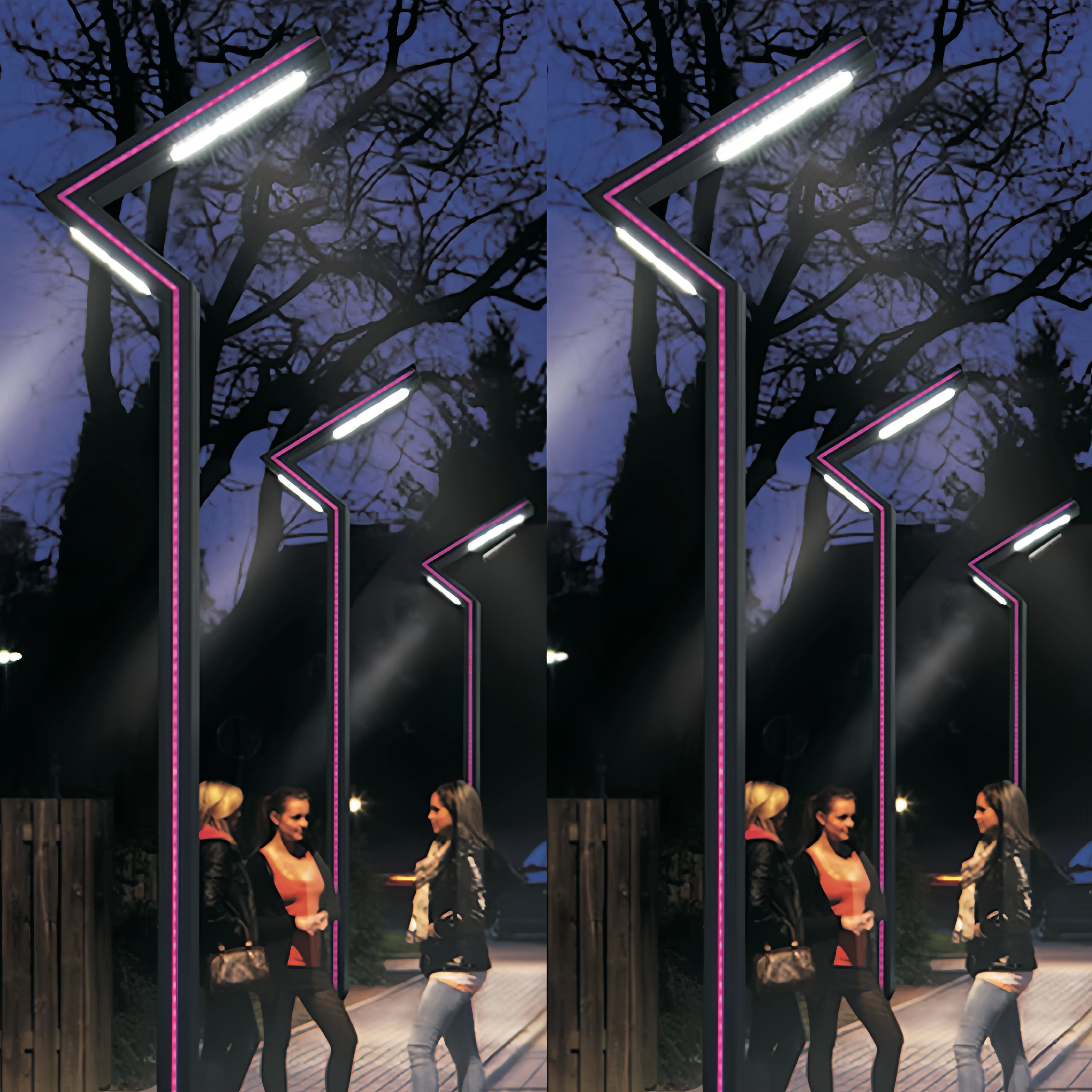 Modern style outdoor double-sided luminous low energy landscape garden light IP65 waterproof outdoor lighting LED garden light