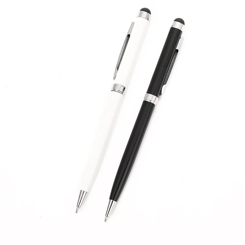 black silver gold Simple hotel logo metal ball pen slim cheap price stock short oil ink pen Matte soft ball pen